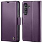For Samsung Galaxy S24 FE 5G CaseMe 023 Butterfly Buckle Litchi Texture RFID Anti-theft Leather Phone Case(Purple) - 1