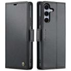 For Samsung Galaxy S25 5G CaseMe 023 Butterfly Buckle Litchi Texture RFID Anti-theft Leather Phone Case(Black) - 1