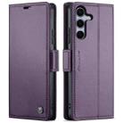For Samsung Galaxy S25 5G CaseMe 023 Butterfly Buckle Litchi Texture RFID Anti-theft Leather Phone Case(Purple) - 1