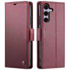 For Samsung Galaxy S25+ 5G CaseMe 023 Butterfly Buckle Litchi Texture RFID Anti-theft Leather Phone Case(Red) - 1