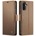 For Samsung Galaxy A56 CaseMe 023 Butterfly Buckle Litchi Texture RFID Anti-theft Leather Phone Case(Brown) - 1