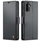 For Samsung Galaxy A56 CaseMe 023 Butterfly Buckle Litchi Texture RFID Anti-theft Leather Phone Case(Black) - 1