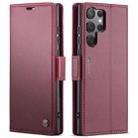 For Samsung Galaxy S25 Ultra 5G CaseMe 023 Butterfly Buckle Litchi Texture RFID Anti-theft Leather Phone Case(Red) - 1