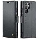 For Samsung Galaxy S25 Ultra 5G CaseMe 023 Butterfly Buckle Litchi Texture RFID Anti-theft Leather Phone Case(Black) - 1