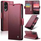 For Samsung Galaxy S25 Edge 5G CaseMe 023 Butterfly Buckle Litchi Texture RFID Anti-theft Leather Phone Case(Red) - 1