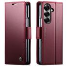 For Samsung Galaxy Z Fold7 CaseMe 023 Butterfly Buckle Litchi Texture RFID Anti-theft Leather Phone Case(Red) - 1