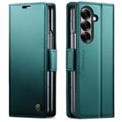 For Samsung Galaxy Z Fold7 CaseMe 023 Butterfly Buckle Litchi Texture RFID Anti-theft Leather Phone Case(Green) - 1
