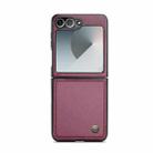 For Samsung Galaxy Z Flip7 FE CaseMe 023 Butterfly Buckle Litchi Texture RFID Anti-theft Leather Phone Case(Red) - 2