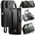 For Samsung Galaxy A36 CaseMe C36 Card Slots Zipper Wallet RFID Anti-theft Leather Phone Case(Black) - 1