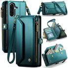 For Samsung Galaxy A56 5G CaseMe C36 Card Slots Zipper Wallet RFID Anti-theft Leather Phone Case(Blue) - 1