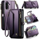 For Samsung Galaxy A56 5G CaseMe C36 Card Slots Zipper Wallet RFID Anti-theft Leather Phone Case(Purple) - 1