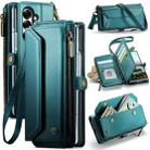 For Samsung Galaxy Z Fold7 CaseMe C36 Card Slots Zipper Wallet RFID Anti-theft Leather Phone Case(Blue) - 1
