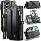 For Samsung Galaxy Z Fold7 CaseMe C36 Card Slots Zipper Wallet RFID Anti-theft Leather Phone Case(Black) - 1