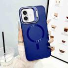 For iPhone 16 Plus CD Texture Frosted MagSafe Lens Holder Phone Case(Blue) - 1