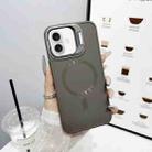 For iPhone 16 Plus CD Texture Frosted MagSafe Lens Holder Phone Case(Gray) - 1