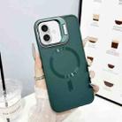 For iPhone 16 CD Texture Frosted MagSafe Lens Holder Phone Case(Green) - 1