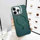 For iPhone 15 Pro Max CD Texture Frosted MagSafe Lens Holder Phone Case(Green) - 1