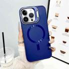 For iPhone 15 Pro CD Texture Frosted MagSafe Lens Holder Phone Case(Blue) - 1