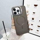 For iPhone 15 Pro CD Texture Frosted MagSafe Lens Holder Phone Case(Gray) - 1