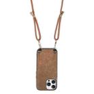 For iPhone 16 Pro Max Vintage Leather PC Back Cover Phone Case with Crossbody Strap(Brown) - 3