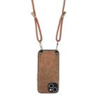 For iPhone 11 Vintage Leather PC Back Cover Phone Case with Crossbody Strap(Brown) - 3