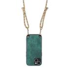 For iPhone 11 Pro Vintage Leather PC Back Cover Phone Case with Crossbody Strap(Green) - 3