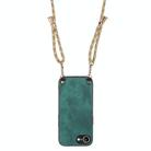 For  iPhone 16e Vintage Leather PC Back Cover Phone Case with Crossbody Strap(Green) - 3