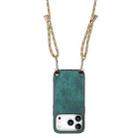 For iPhone 17 Pro Vintage Leather PC Back Cover Phone Case with Crossbody Strap(Green) - 3