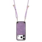 For iPhone 17 Pro Vintage Leather PC Back Cover Phone Case with Crossbody Strap(Purple) - 3