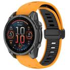 For Garmin Fenix 8 AMOLED 43mm Two Color Magnetic Silicone Watch Band(Orange+Black) - 1