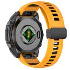 For Garmin Fenix 8 AMOLED 43mm Two Color Magnetic Silicone Watch Band(Orange+Black) - 2