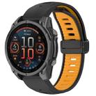 For Garmin Fenix 8 AMOLED 43mm Two Color Magnetic Silicone Watch Band(Black+Orange) - 1