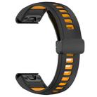 For Garmin Fenix 8 AMOLED 43mm Two Color Magnetic Silicone Watch Band(Black+Orange) - 3