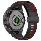 For Garmin Fenix 8 AMOLED 43mm Two Color Magnetic Silicone Watch Band(Black+Red) - 2