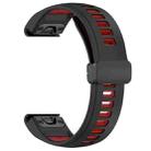 For Garmin Fenix 8 AMOLED 43mm Two Color Magnetic Silicone Watch Band(Black+Red) - 3