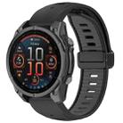 For Garmin Fenix 8 AMOLED 43mm Two Color Magnetic Silicone Watch Band(Black+Gray) - 1