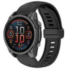 For Garmin Fenix 8 AMOLED 43mm Two Color Magnetic Silicone Watch Band(Black) - 1