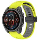 For Garmin Fenix 8 AMOLED 43mm Two Color Magnetic Silicone Watch Band(Lime+Gray) - 1