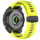 For Garmin Fenix 8 AMOLED 43mm Two Color Magnetic Silicone Watch Band(Lime+Gray) - 2