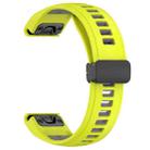 For Garmin Fenix 8 AMOLED 43mm Two Color Magnetic Silicone Watch Band(Lime+Gray) - 3