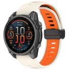 For Garmin Fenix 8 AMOLED 43mm Two Color Magnetic Silicone Watch Band(Stralight+Orange) - 1