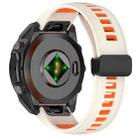 For Garmin Fenix 8 AMOLED 43mm Two Color Magnetic Silicone Watch Band(Stralight+Orange) - 2