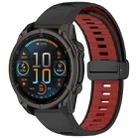 For Garmin Fenix 8 AMOLED 47mm Two Color Magnetic Silicone Watch Band(Black+Red) - 1