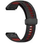 For Garmin Fenix 8 AMOLED 47mm Two Color Magnetic Silicone Watch Band(Black+Red) - 3