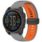 For Garmin Fenix 8 AMOLED 47mm Two Color Magnetic Silicone Watch Band(Gray+Orange) - 1