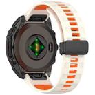 For Garmin Fenix 8 AMOLED 47mm Two Color Magnetic Silicone Watch Band(Stralight+Orange) - 2