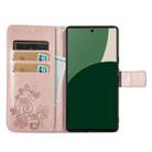 For Sharp Aquos R9 Four-leaf Clasp Embossed Buckle Leather Phone Case(Rose Gold) - 3