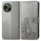 For Sharp Aquos R9 Four-leaf Clasp Embossed Buckle Leather Phone Case(Grey) - 2