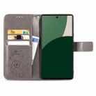 For Sharp Aquos R9 Four-leaf Clasp Embossed Buckle Leather Phone Case(Grey) - 3