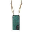 For Samsung Galaxy S24 Ultra 5G Vintage Leather PC Back Cover Phone Case with Crossbody Strap(Green) - 3